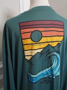 Reel Life Men's Jax Beach Performance Knit Shirt Silver Pine, Size XXL